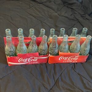 1960s Coca-Cola Classic Glass Bottles in Red Packaging Hobble Skirt